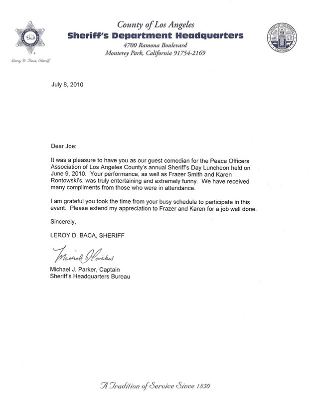 Letter from charity